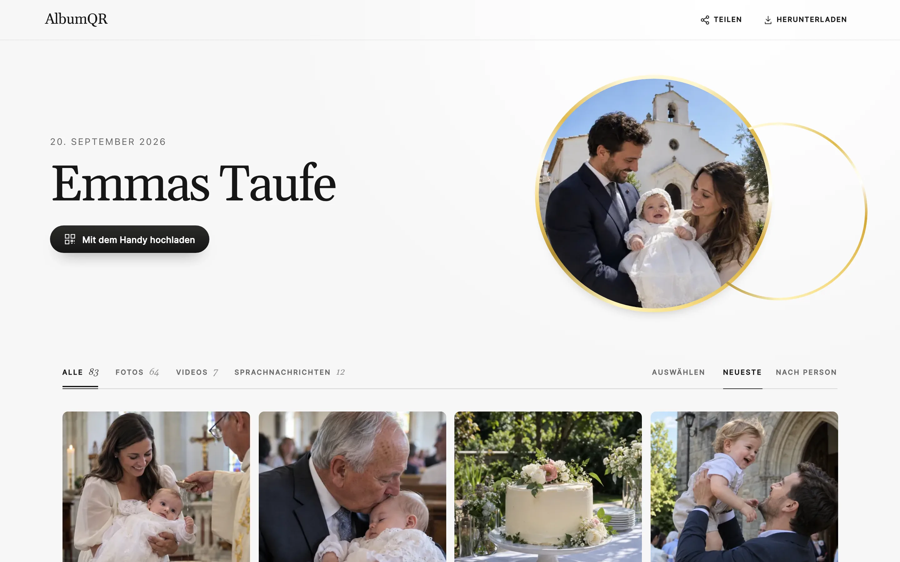 Taufalbum „Emmas Taufe“ im Design Union am Laptop